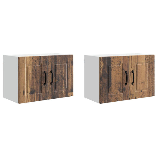 vidaXL Ντουλάπα Κουζίνας με ράφι 2 pcs Παλιό ξύλο 60 x 31 x 40 εκ