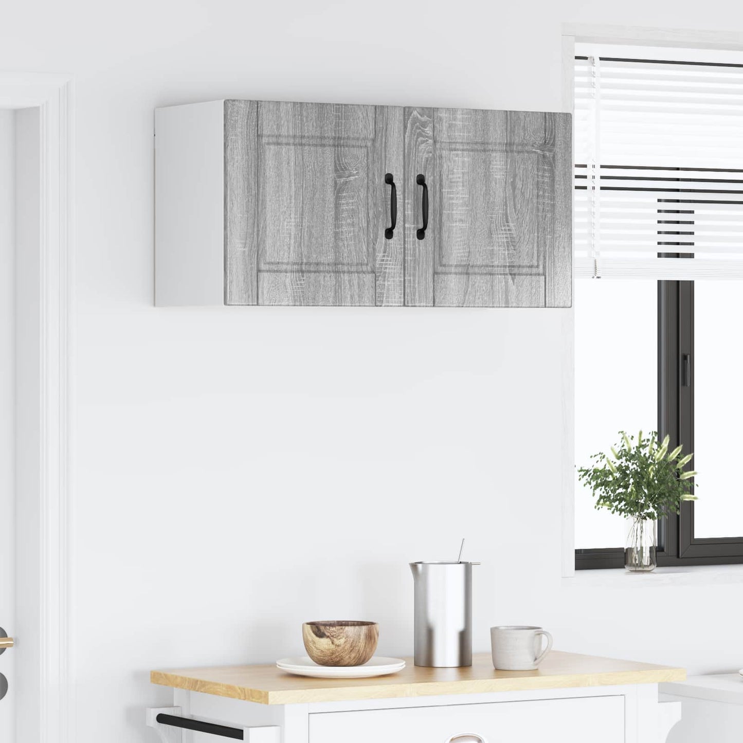 vidaXL Ντουλάπα Κουζίνας με ράφι Γκρίζο Σονομα 80 x 31 x 40 εκ