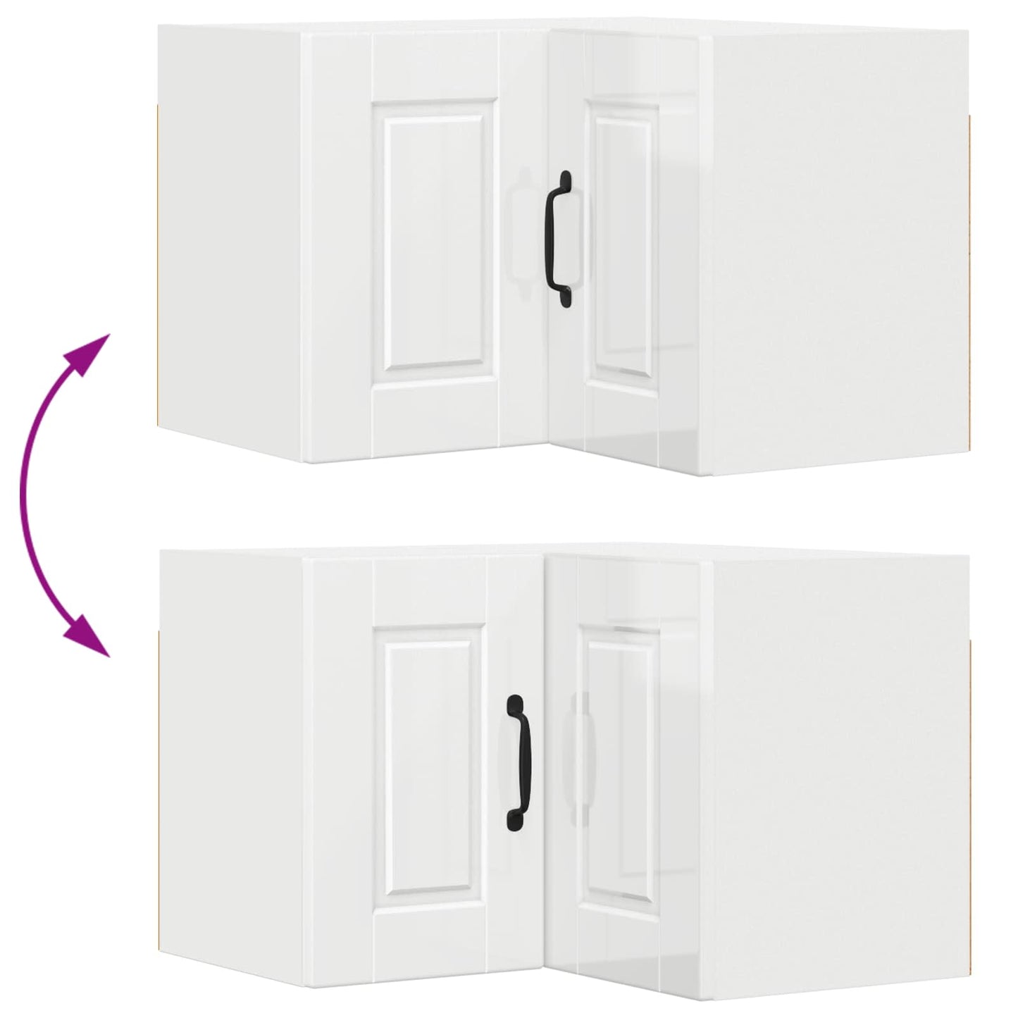 vidaXL Ντουλάπα Κουζίνας Υψηλής γυαλάδας λευκό 57 x 57 x 40 εκ.