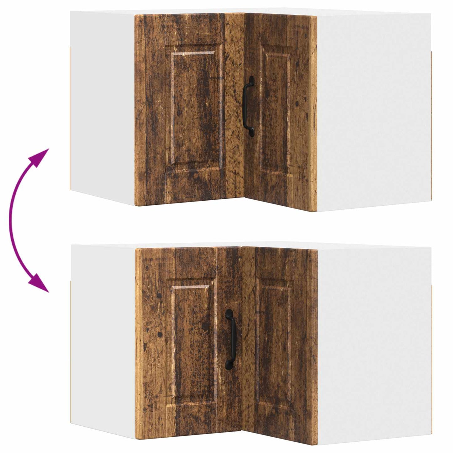 vidaXL Ντουλάπα Κουζίνας με ράφι Επιτοίχιο Παλιό ξύλο 57 x 57 x 40 εκ.