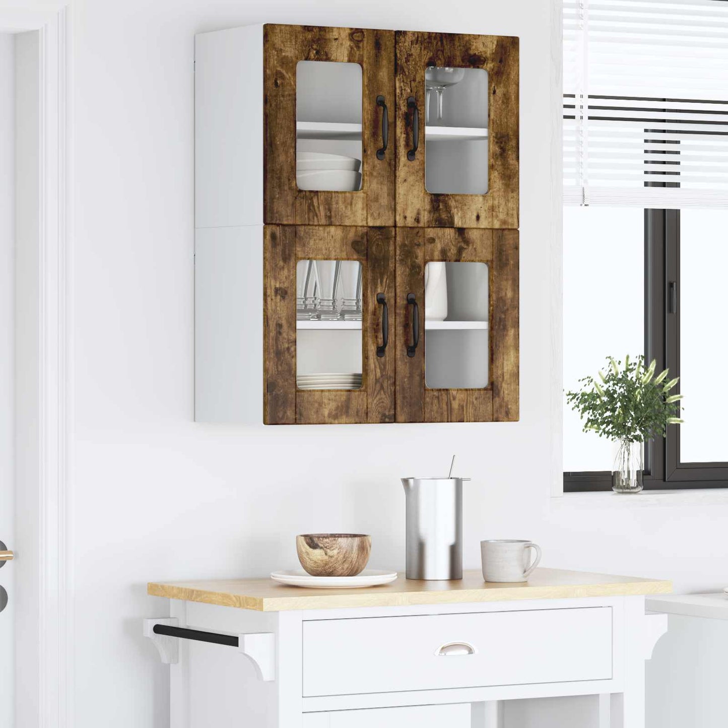 vidaXL Ραφιέρα τοίχου 2 pcs Καπνιστό Δρύς 60 x 31 x 40 εκ