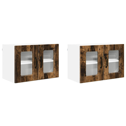 vidaXL Ραφιέρα τοίχου PORTO 2 pcs Καπνιστό Δρύς 60 x 31 x 40 εκ