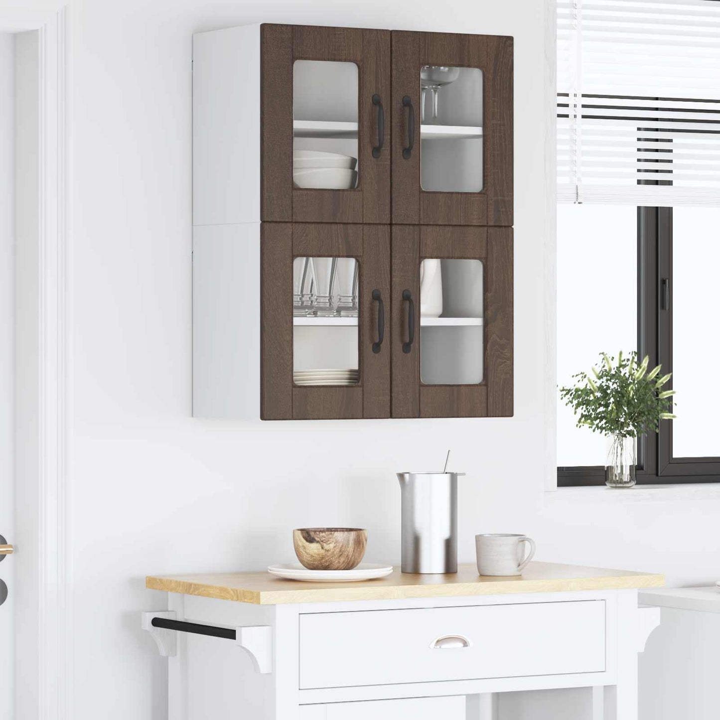 vidaXL Ραφιέρα τοίχου 2 pcs Καφέ δρυς 60 x 31 x 40 εκ