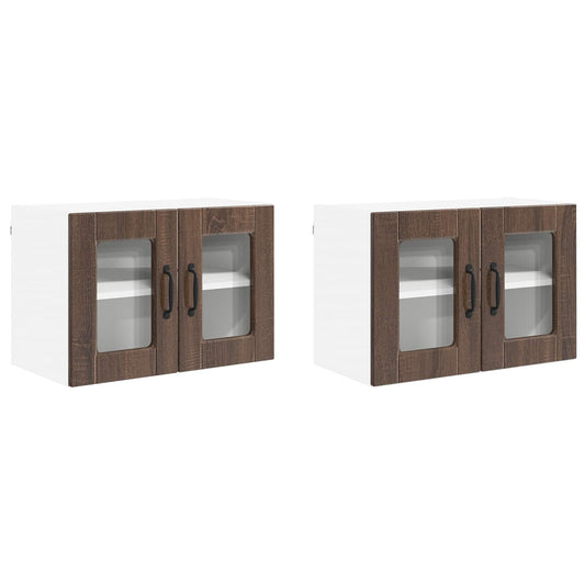 vidaXL Ραφιέρα τοίχου PORTO 2 pcs Καφέ δρυς 60 x 31 x 40 εκ