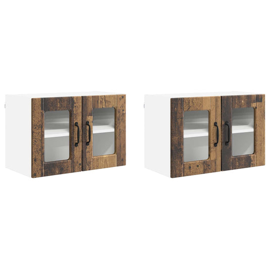 vidaXL Ραφιέρα τοίχου PORTO 2 pcs Παλιό ξύλο 60 x 31 x 40 εκ