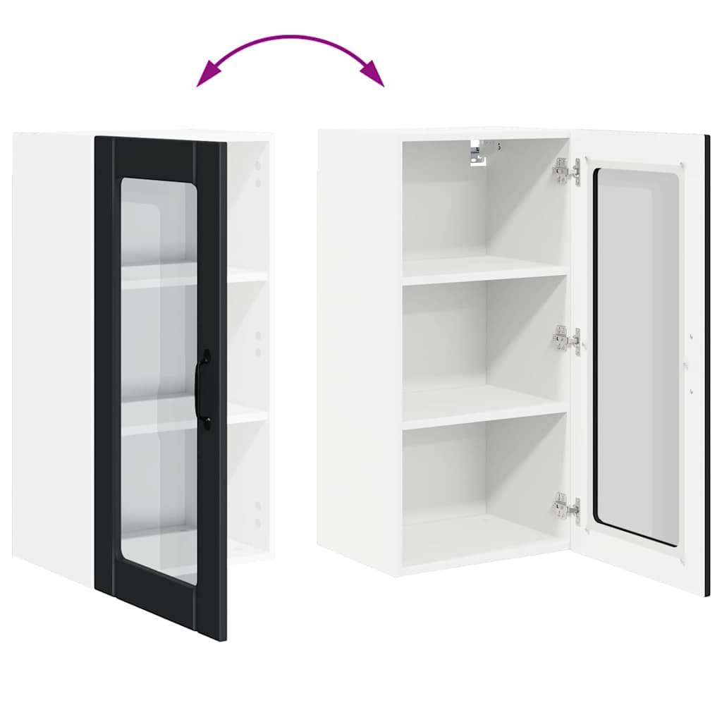 vidaXL Ντουλάπα Κουζίνας με ράφι με πόρτα 2 pcs Μαύρο 40 x 31 x 80 εκ.