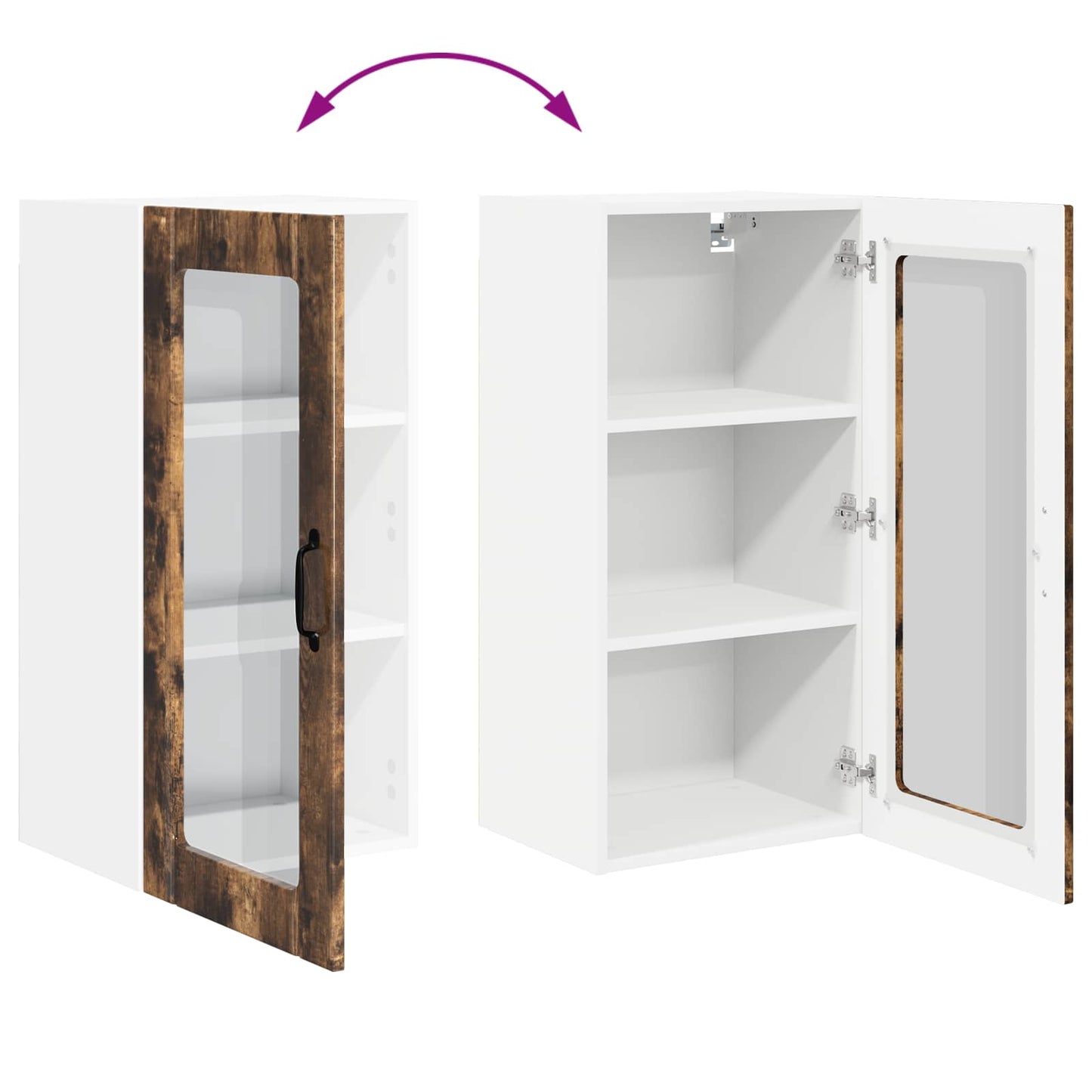 vidaXL Ντουλάπα Κουζίνας με ράφι Καπνιστό Δρύς 40 x 31 x 80 εκ.