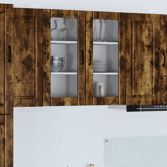 vidaXL Ραφιέρα τοίχου PORTO 2 pcs Καπνιστό Δρύς 40 x 31 x 80 εκ.