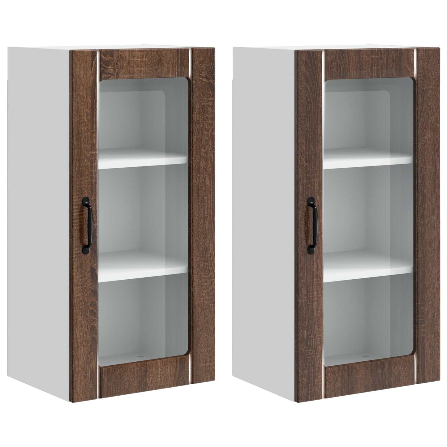 vidaXL Ραφιέρα τοίχου 2 pcs Καφέ δρυς 40 x 31 x 80 εκ.