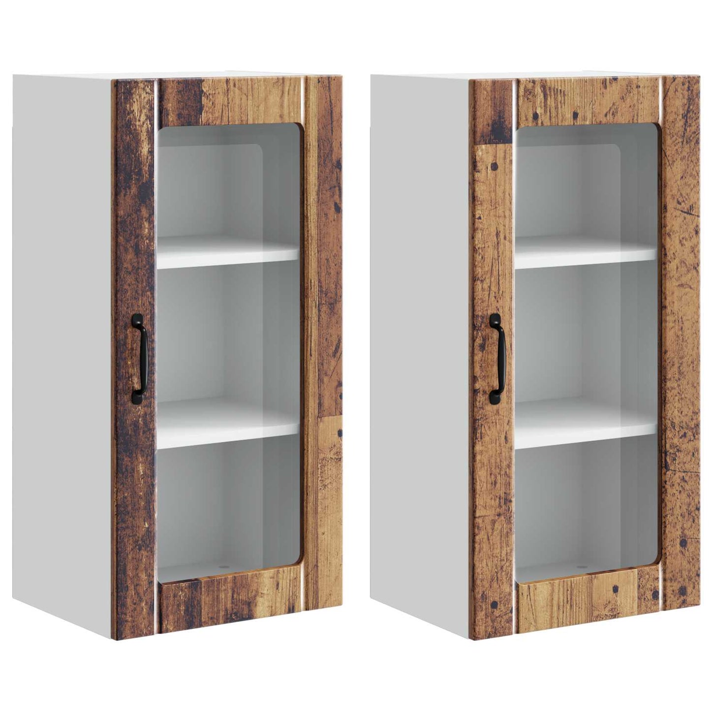 vidaXL Ραφιέρα τοίχου 2 pcs Παλιό ξύλο 40 x 31 x 80 εκ.