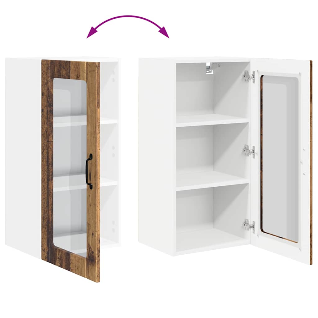 vidaXL Ντουλάπα Κουζίνας με ράφι 2 pcs Παλιό ξύλο 40 x 31 x 80 εκ.