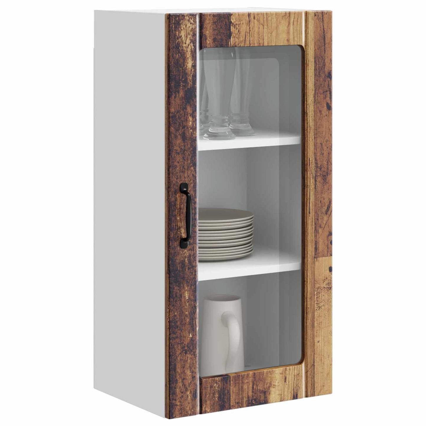 vidaXL Ραφιέρα τοίχου 2 pcs Παλιό ξύλο 40 x 31 x 80 εκ.