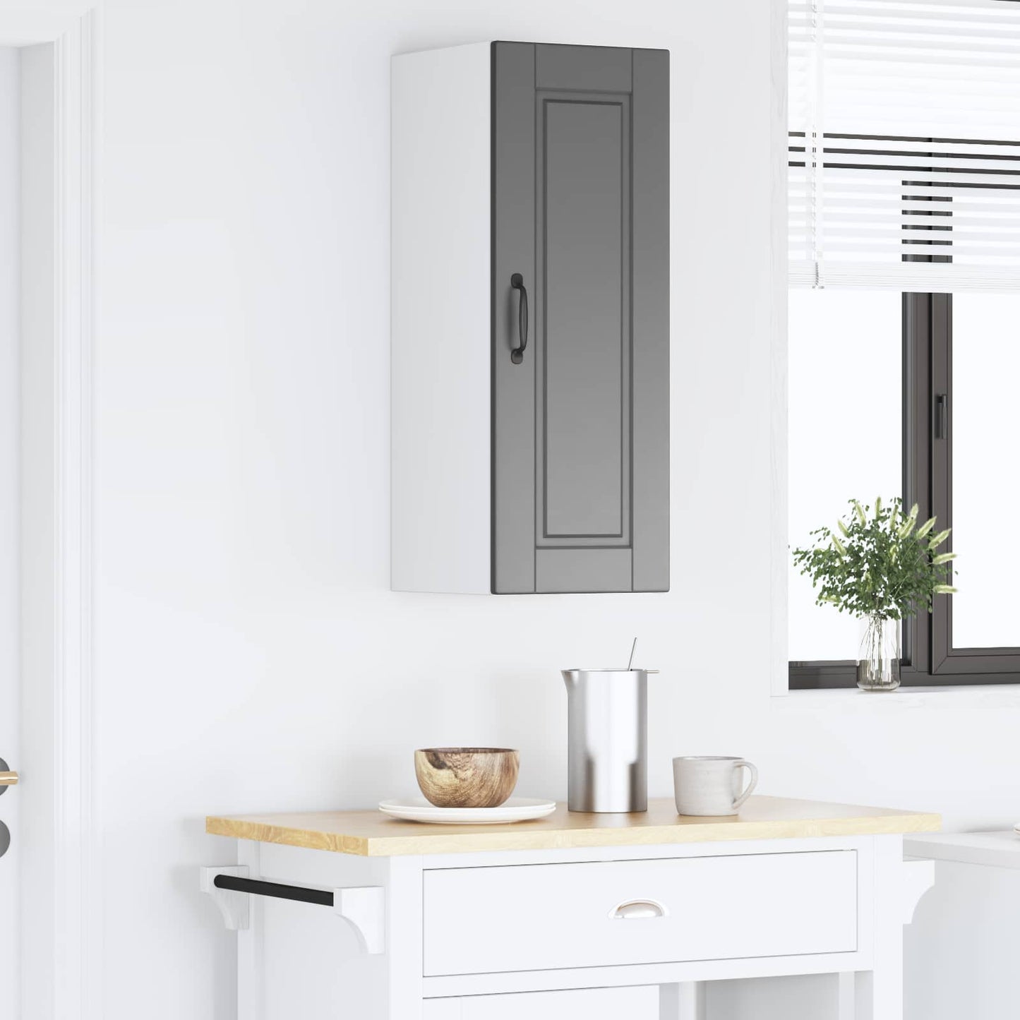 vidaXL Ντουλάπα Κουζίνας Μαύρο 30 x 31 x 80 εκ. Επεξεργασμένο ξύλο