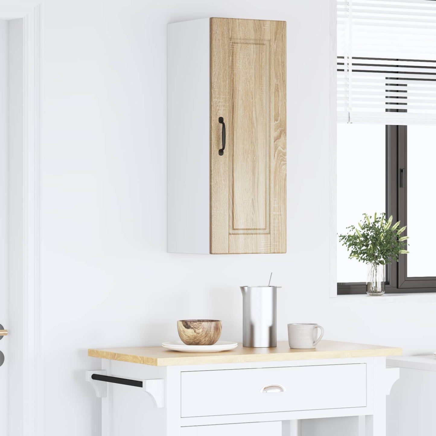 vidaXL Ντουλάπα Κουζίνας με ράφι με πόρτα Δρύς Sonoma 30 x 31 x 80 εκ.