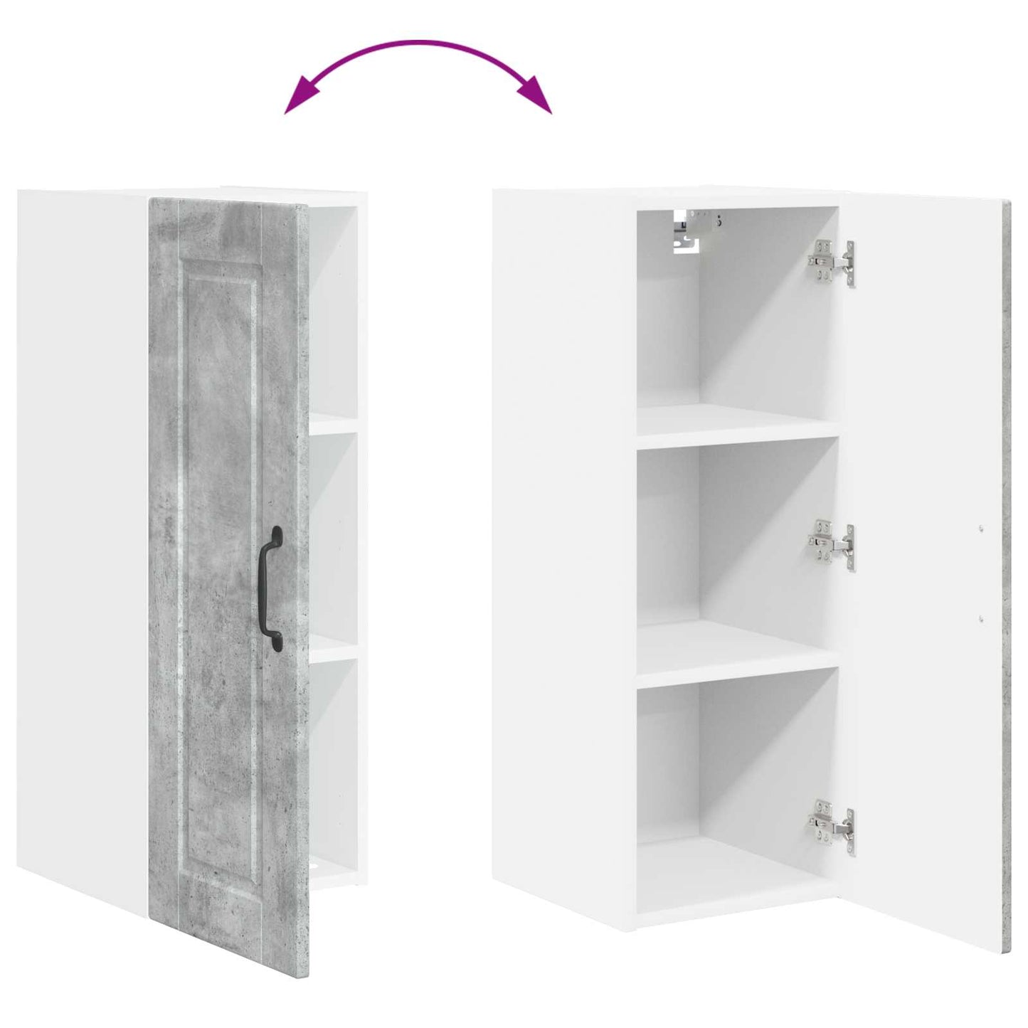 vidaXL Ντουλάπα Κουζίνας με ράφι Σκυρόδεμα Γκρι 30 x 31 x 80 εκ.