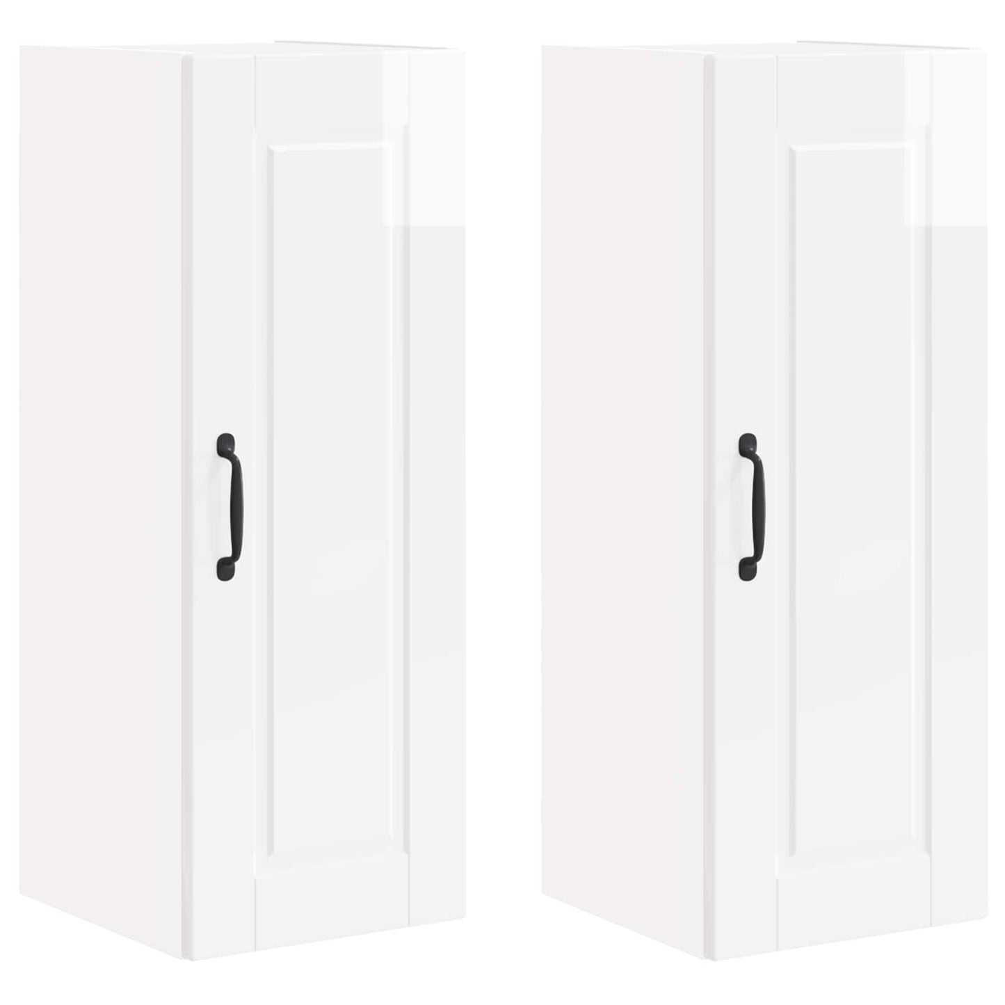 vidaXL Ντουλάπα Κουζίνας 2 pcs Υψηλής γυαλάδας λευκό 30 x 31 x 80 εκ.