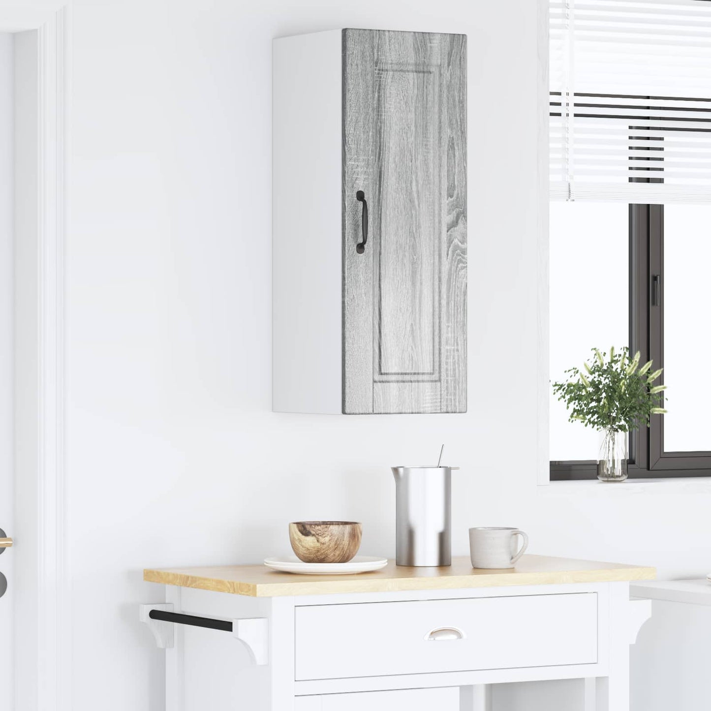 vidaXL Ντουλάπα Κουζίνας με ράφι Γκρίζο Σονομα 30 x 31 x 80 εκ.