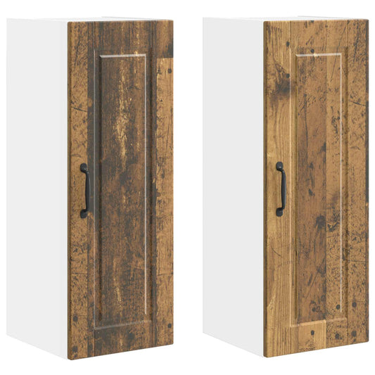 vidaXL Ντουλάπα Τοίχου PORTO 2 pcs Παλιό ξύλο 30 x 31 x 80 εκ.