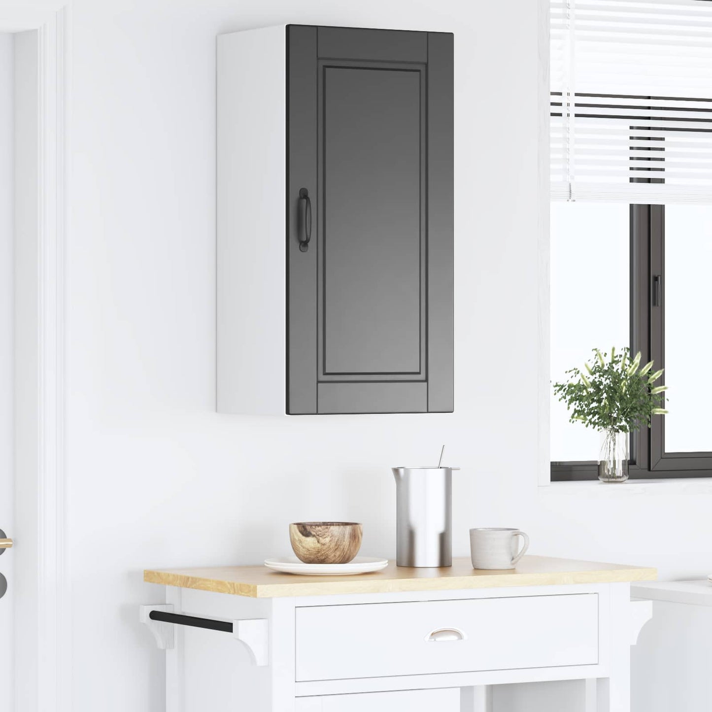 vidaXL Ντουλάπα Κουζίνας Μαύρο 40 x 31 x 80 εκ. Επεξεργασμένο ξύλο