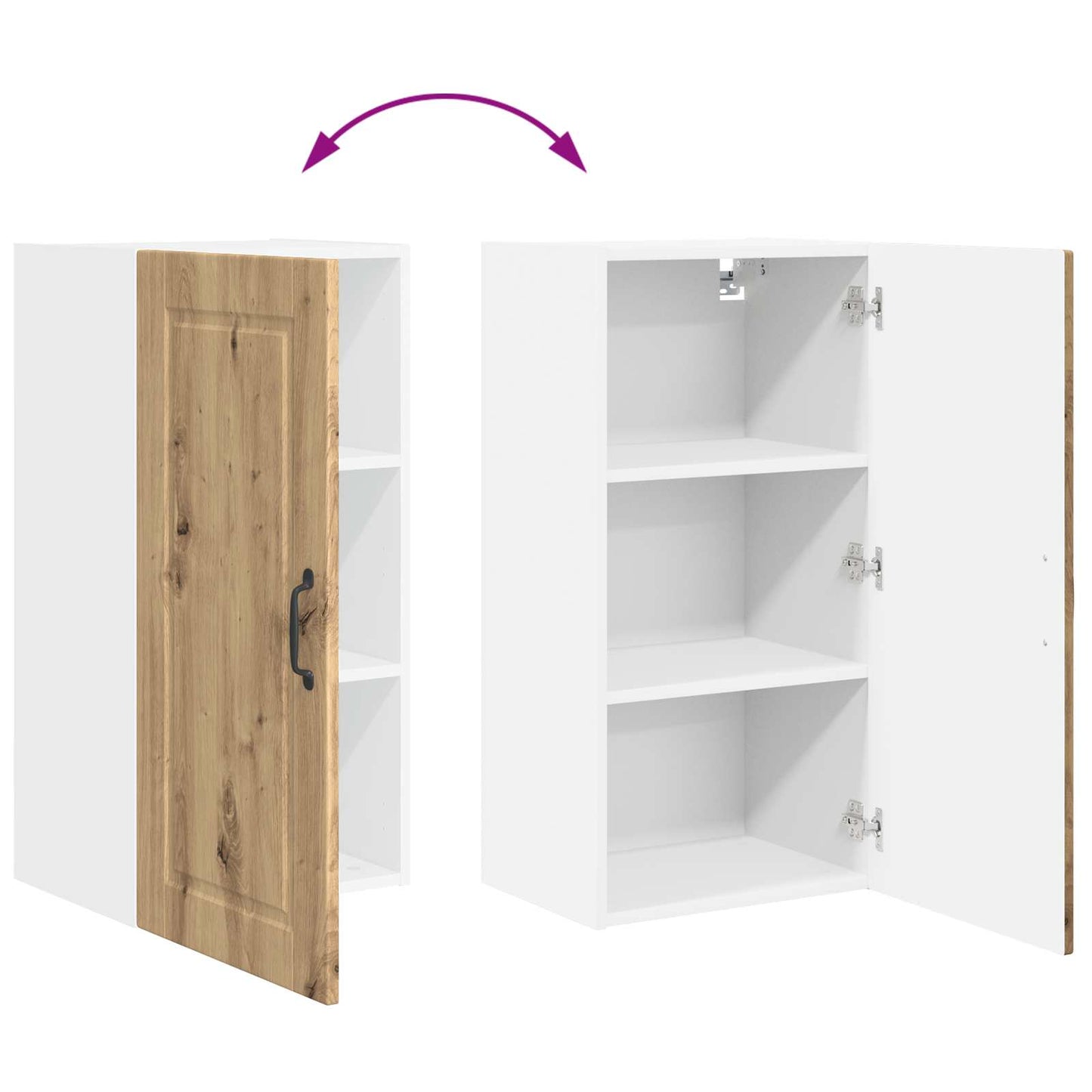 vidaXL Ντουλάπα Κουζίνας με ράφι με πόρτα Artisan Oak 40 x 31 x 80 εκ.