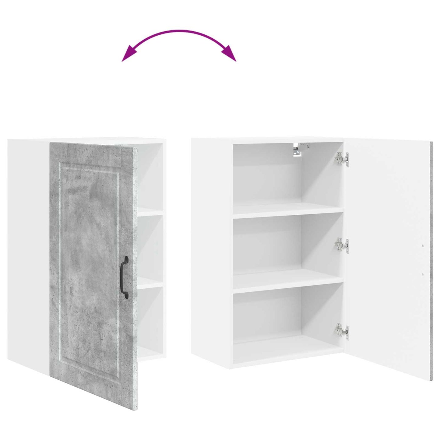 vidaXL Ντουλάπα Κουζίνας με ράφι Σκυρόδεμα Γκρι 50 x 31 x 80 εκ.