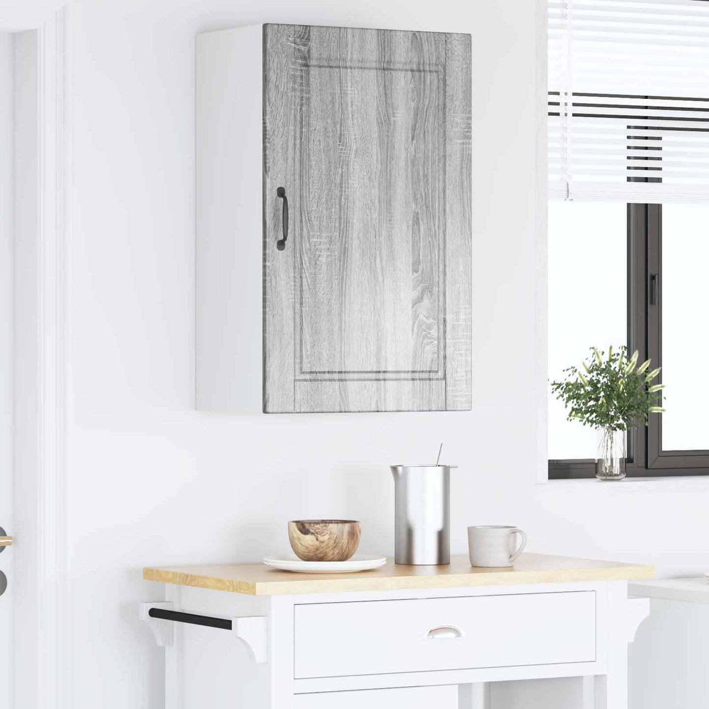 vidaXL Κρεμαστό ντουλάπι κουζίνας Γκρίζο Σονομα 50 x 31 x 80 εκ.