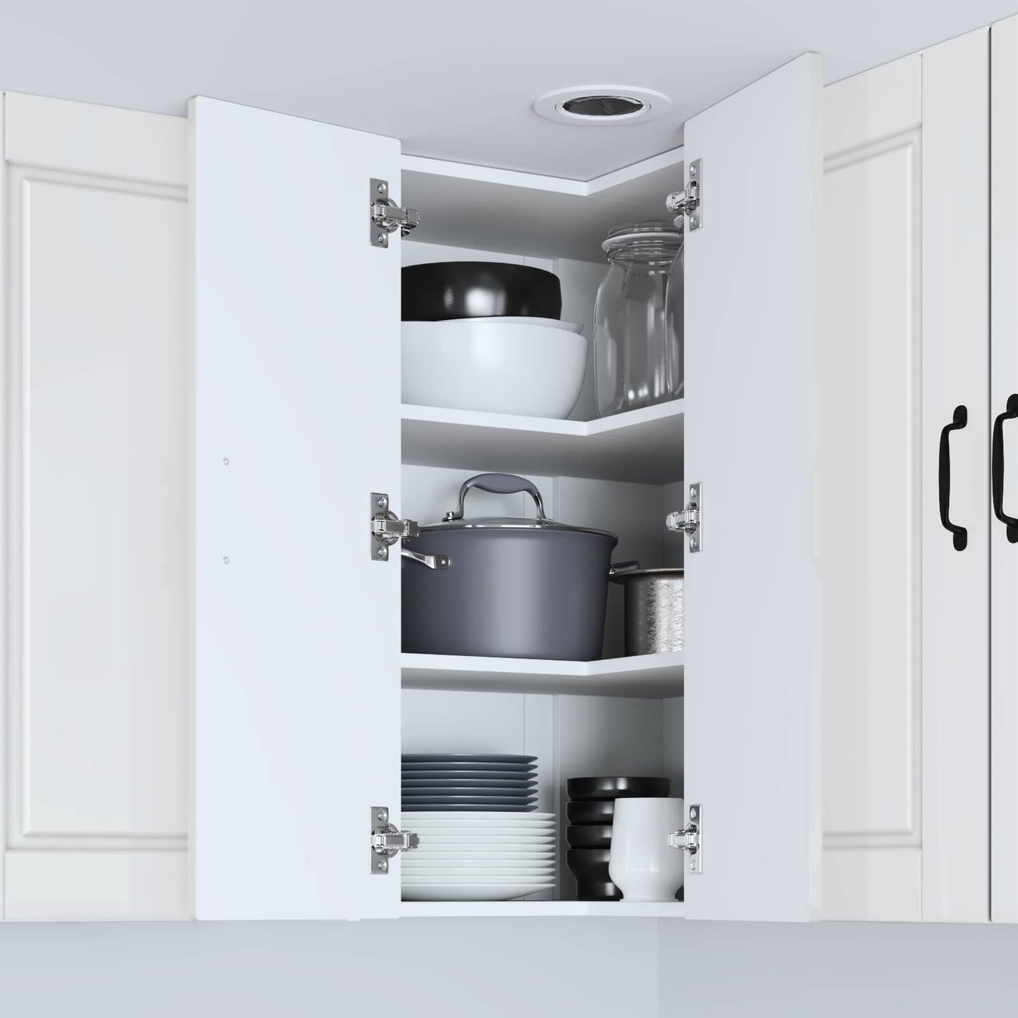 vidaXL Ντουλάπα Κουζίνας Υψηλής γυαλάδας λευκό 57 x 57 x 80 εκ.