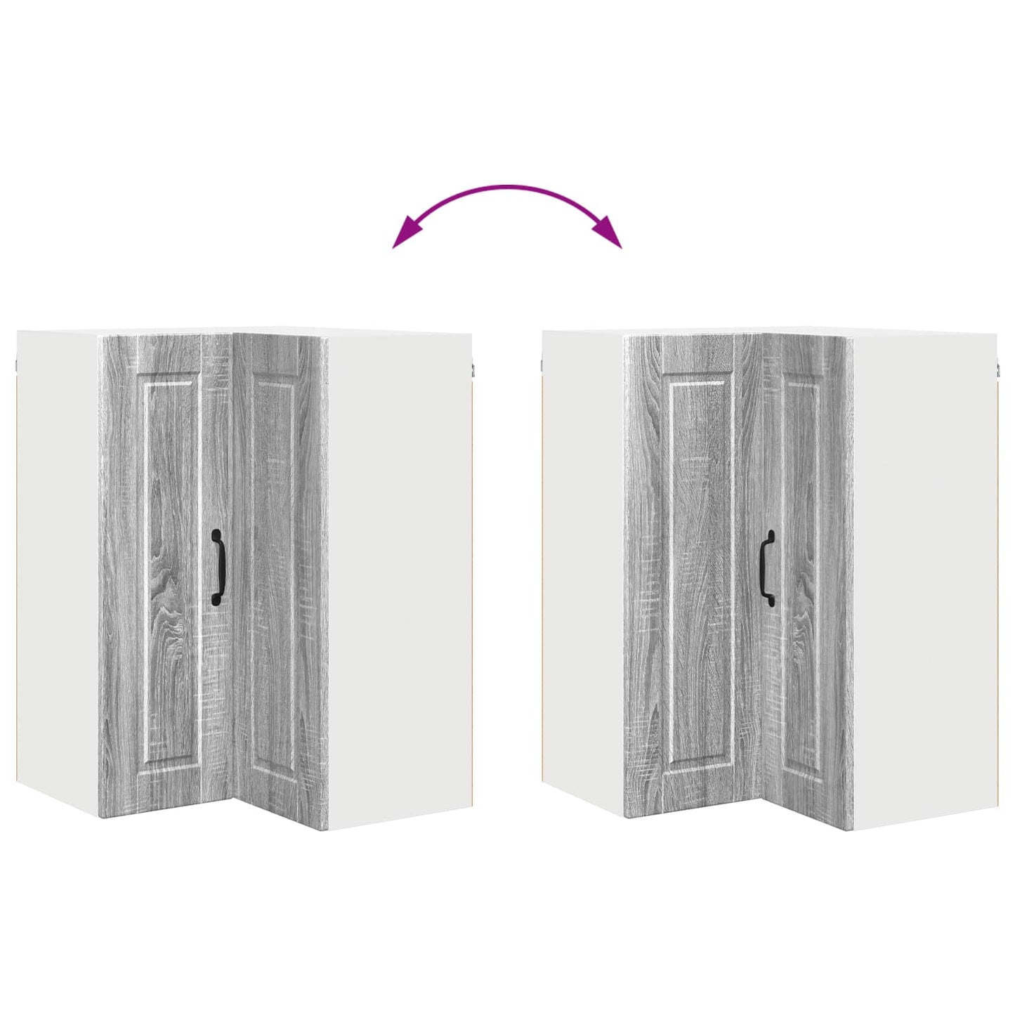 vidaXL Ντουλάπα Κουζίνας με ράφι Γκρίζο Σονομα 57 x 57 x 80 εκ.