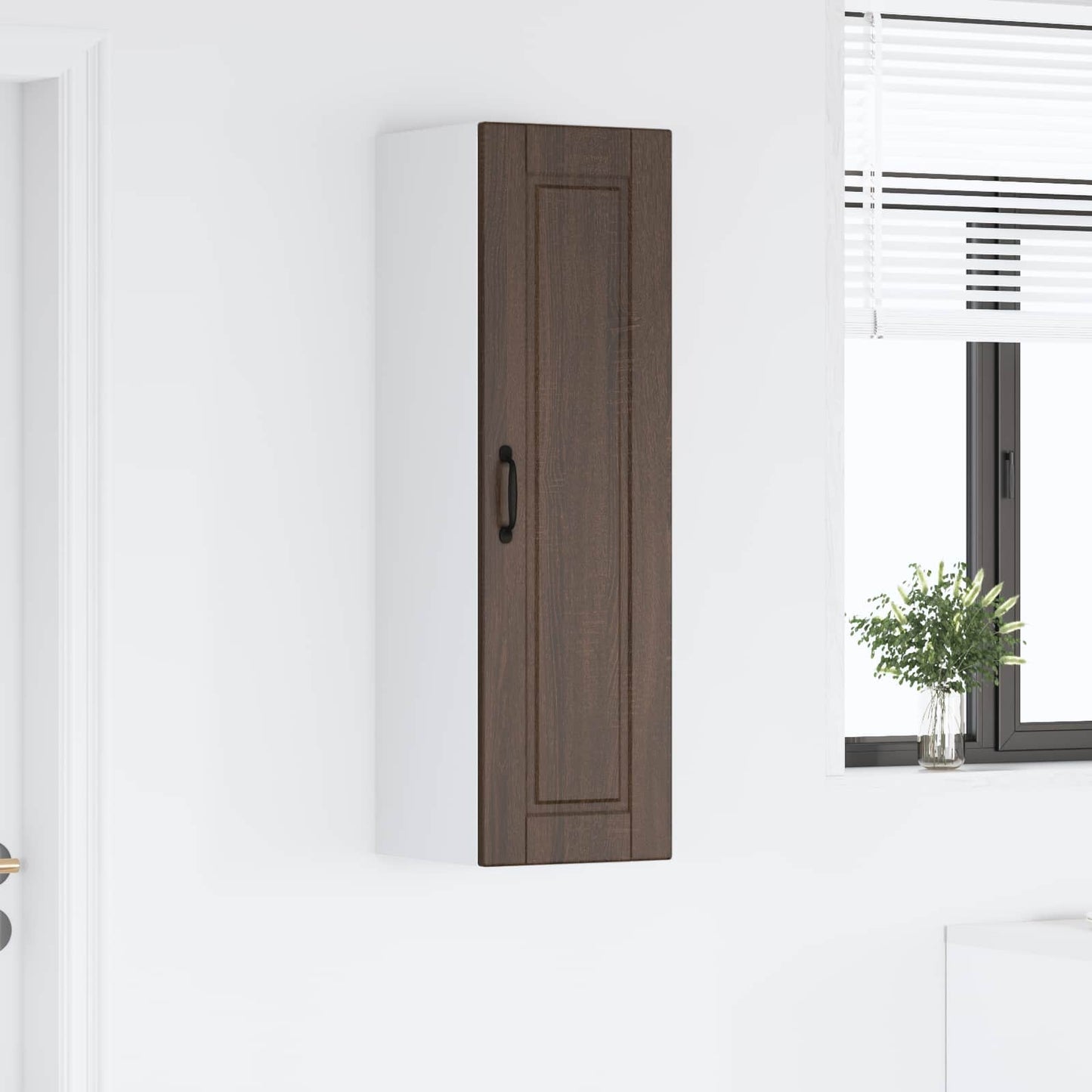 vidaXL Ντουλάπα Κουζίνας με ράφι Επιτοίχιο Καφέ δρυς 30 x 31 x 100 εκ.