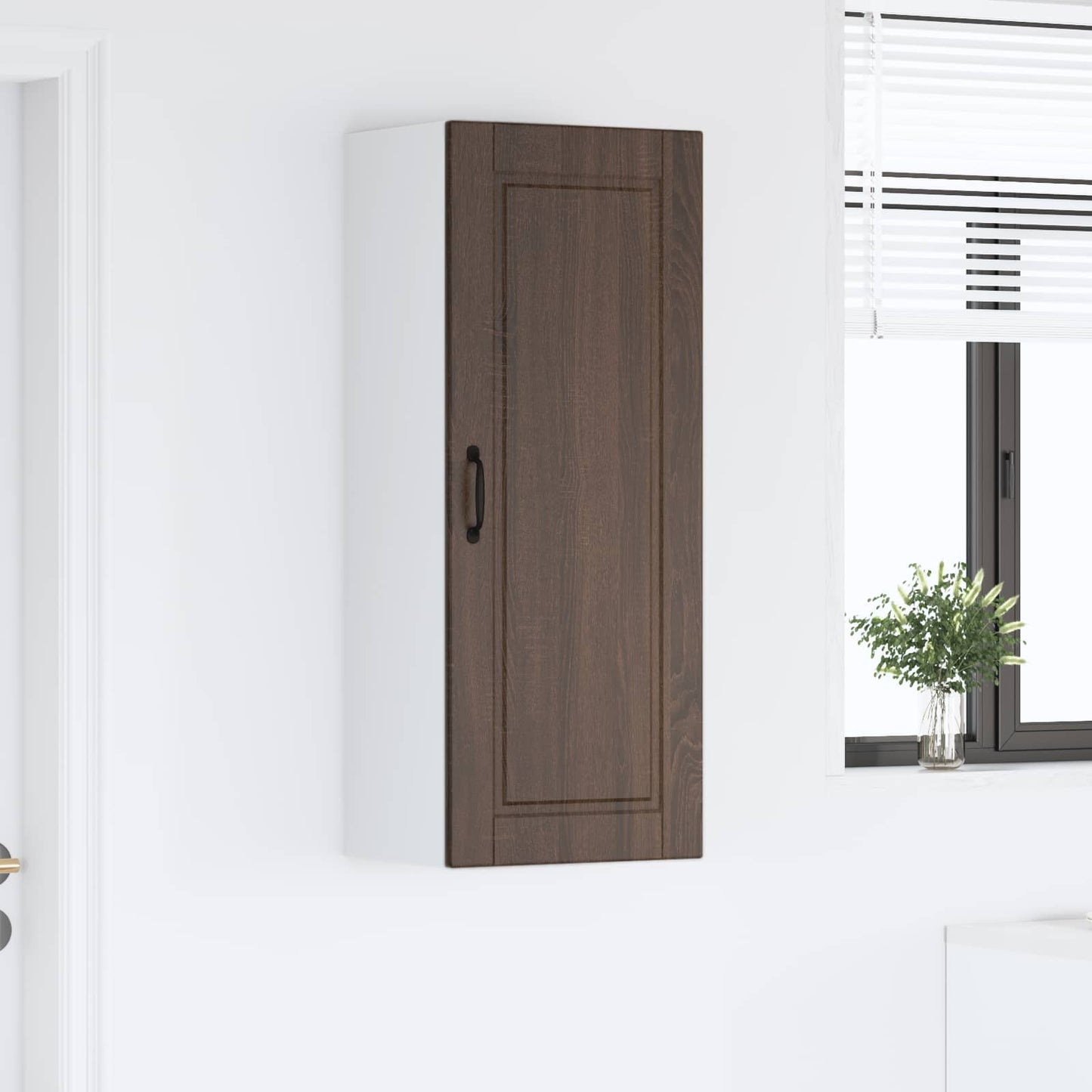 vidaXL Ντουλάπα Κουζίνας με ράφι Επιτοίχιο Καφέ δρυς 40 x 31 x 100 εκ.