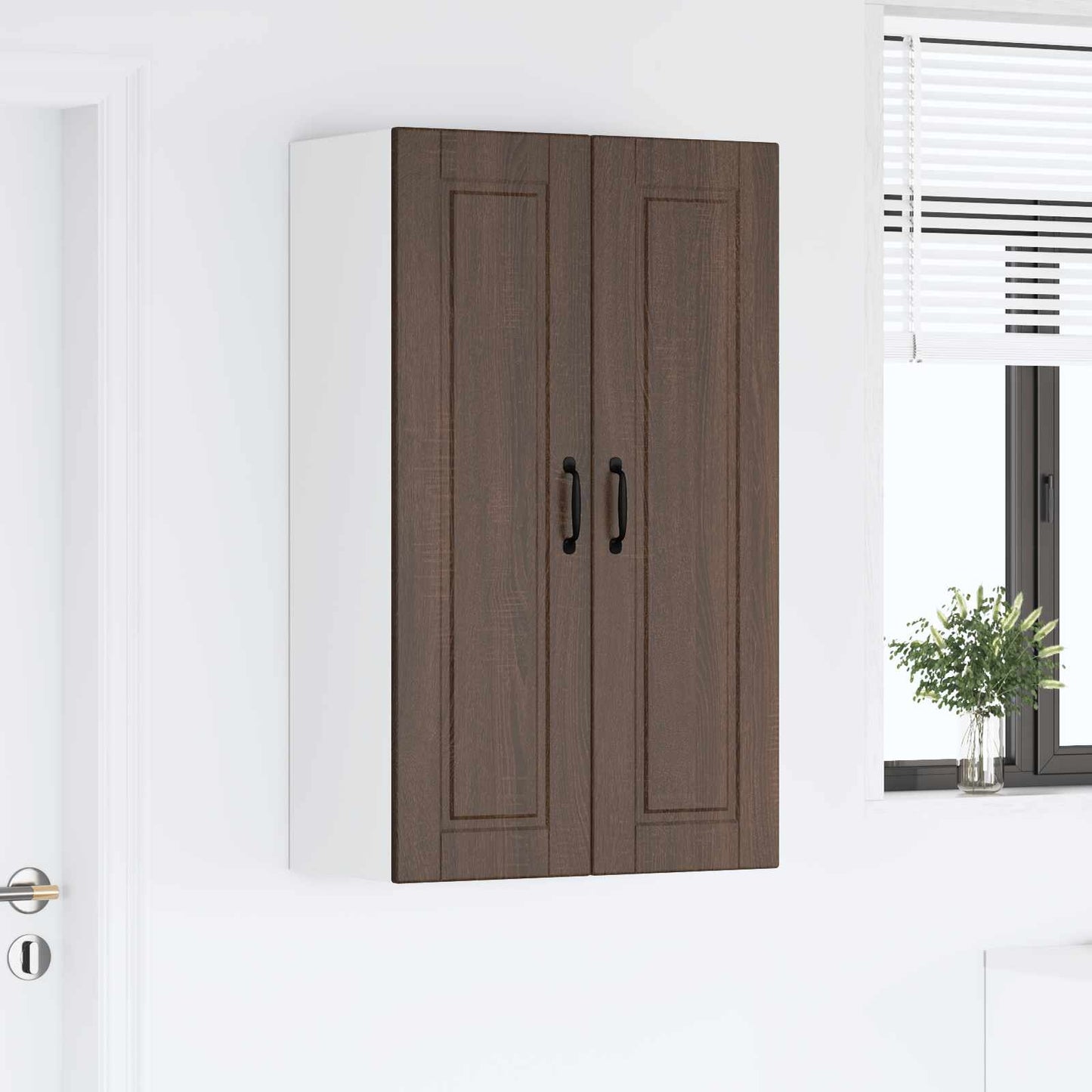 vidaXL Ντουλάπα Κουζίνας με ράφι Επιτοίχιο Καφέ δρυς 60 x 31 x 100 εκ.