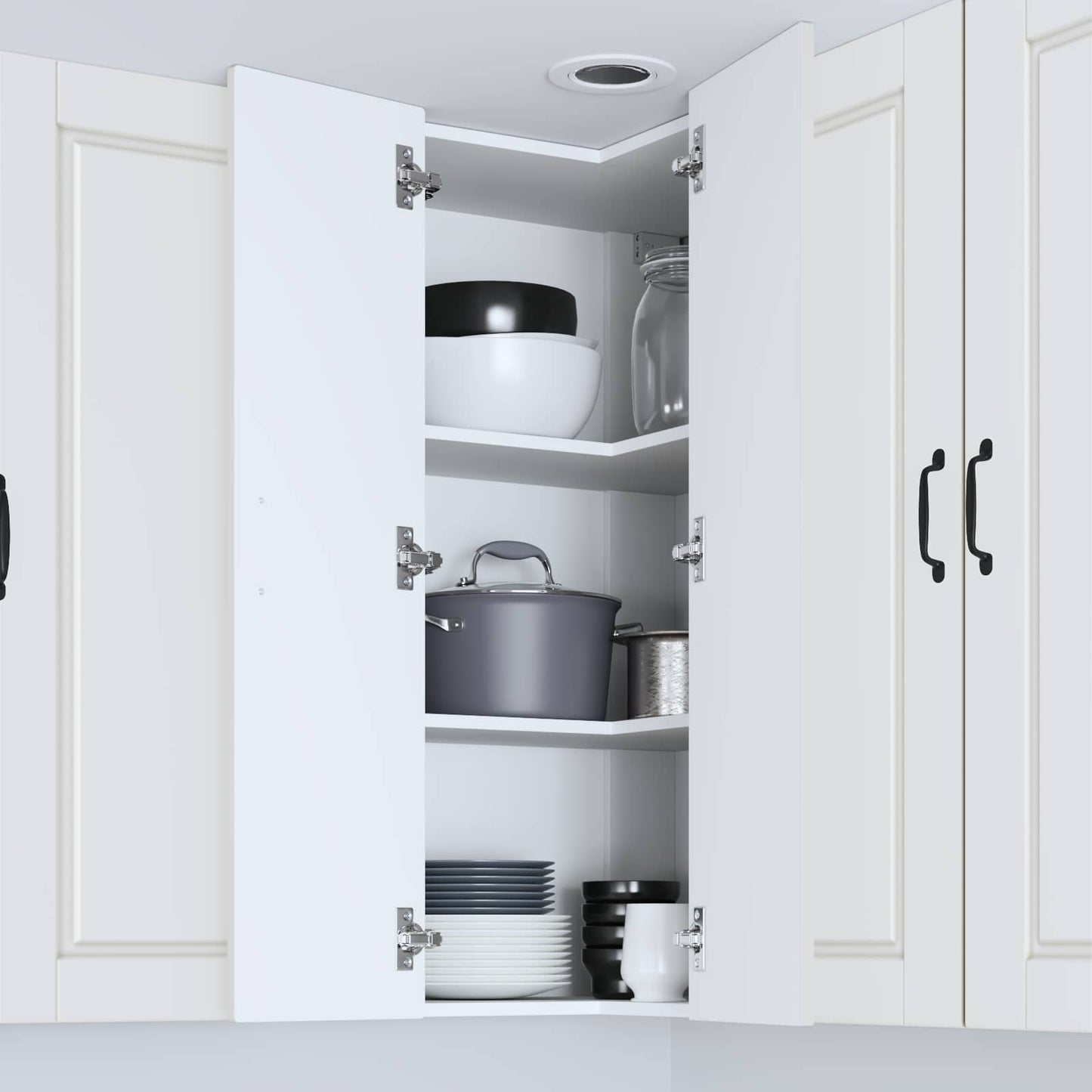 vidaXL Ντουλάπα Κουζίνας Λευκό 57 x 57 x 100 εκ. Επεξεργασμένο ξύλο