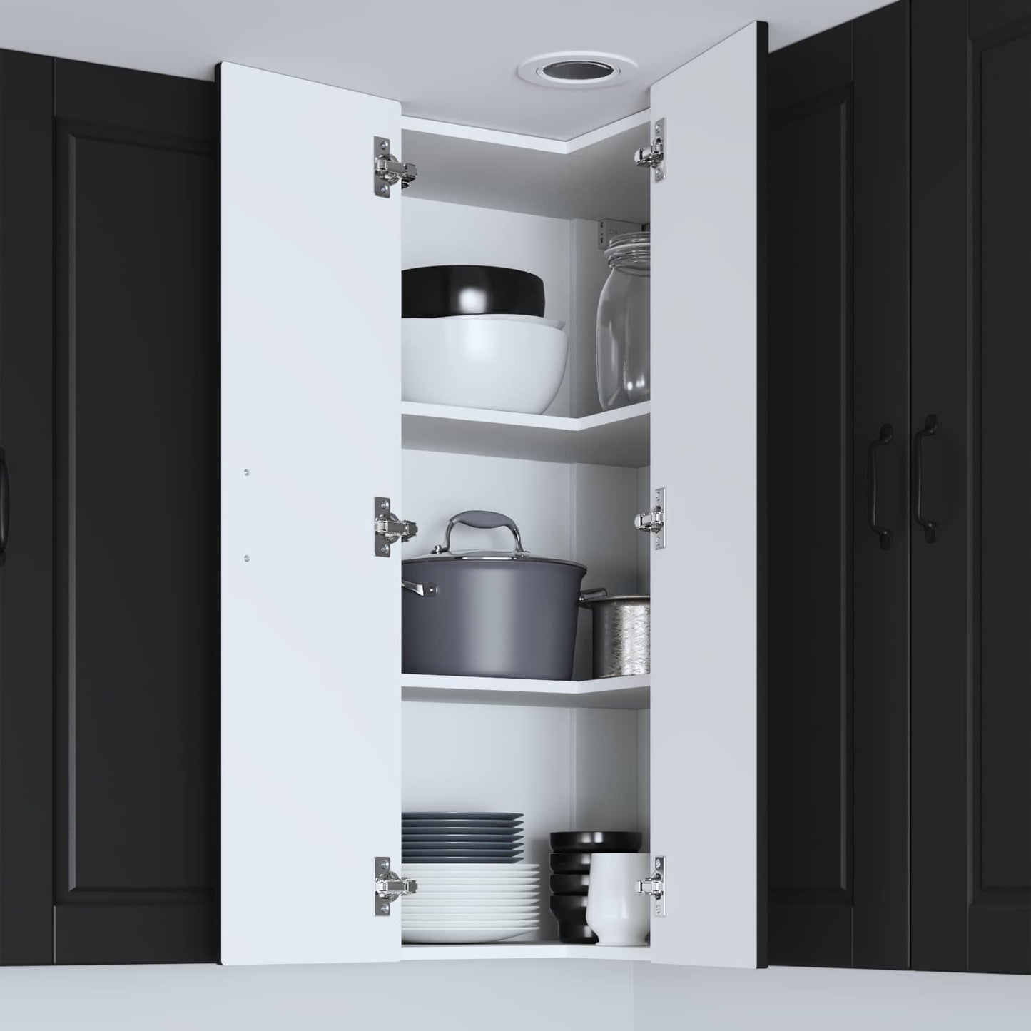 vidaXL Ντουλάπα Κουζίνας Μαύρο 57 x 57 x 100 εκ. Επεξεργασμένο ξύλο