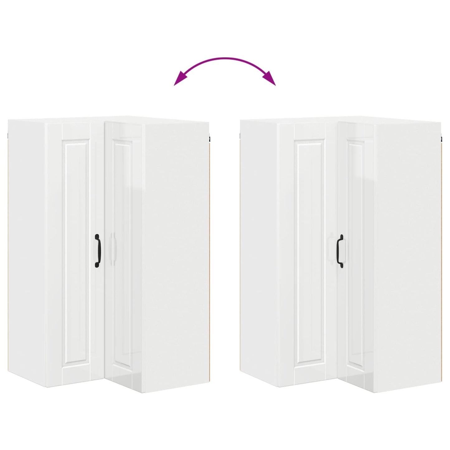 vidaXL Ντουλάπα Κουζίνας Υψηλής γυαλάδας λευκό 57 x 57 x 100 εκ.