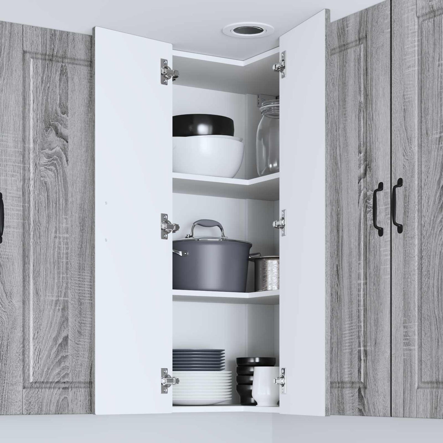 vidaXL Ντουλάπα Κουζίνας με ράφι Γκρίζο Σονομα 57 x 57 x 100 εκ.