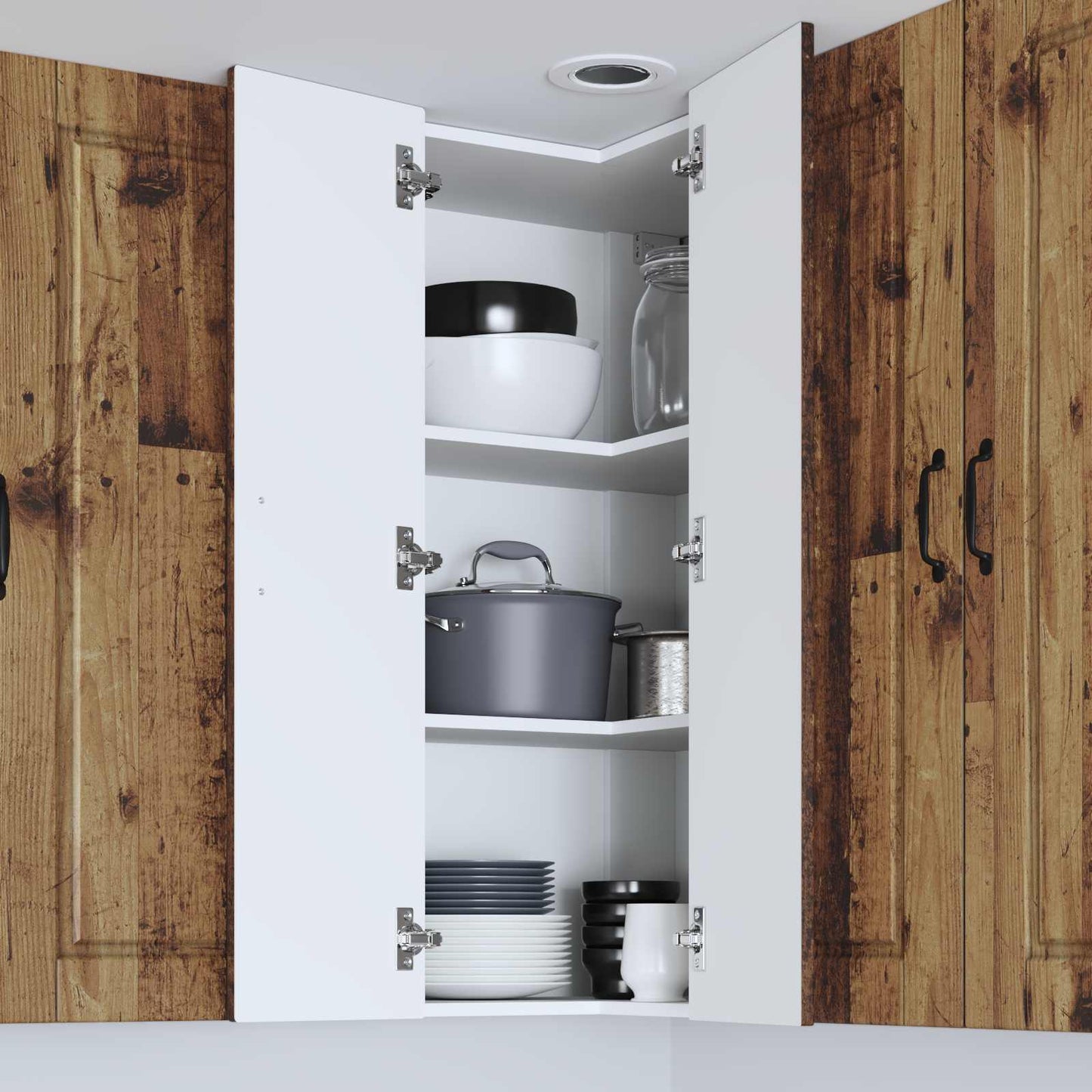 vidaXL Ντουλάπα Κουζίνας με ράφι με πόρτα Παλιό ξύλο 57 x 57 x 100 εκ.