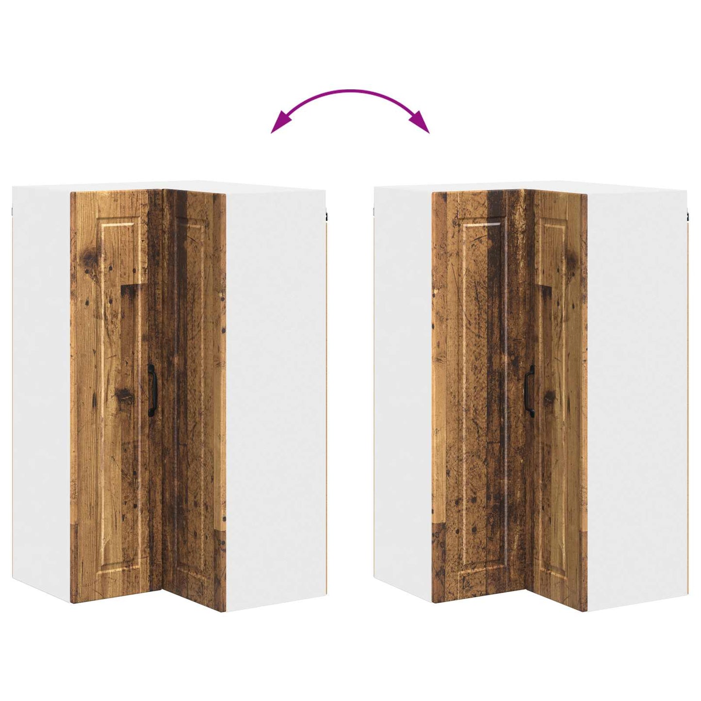 vidaXL Ντουλάπα Κουζίνας με ράφι με πόρτα Παλιό ξύλο 57 x 57 x 100 εκ.