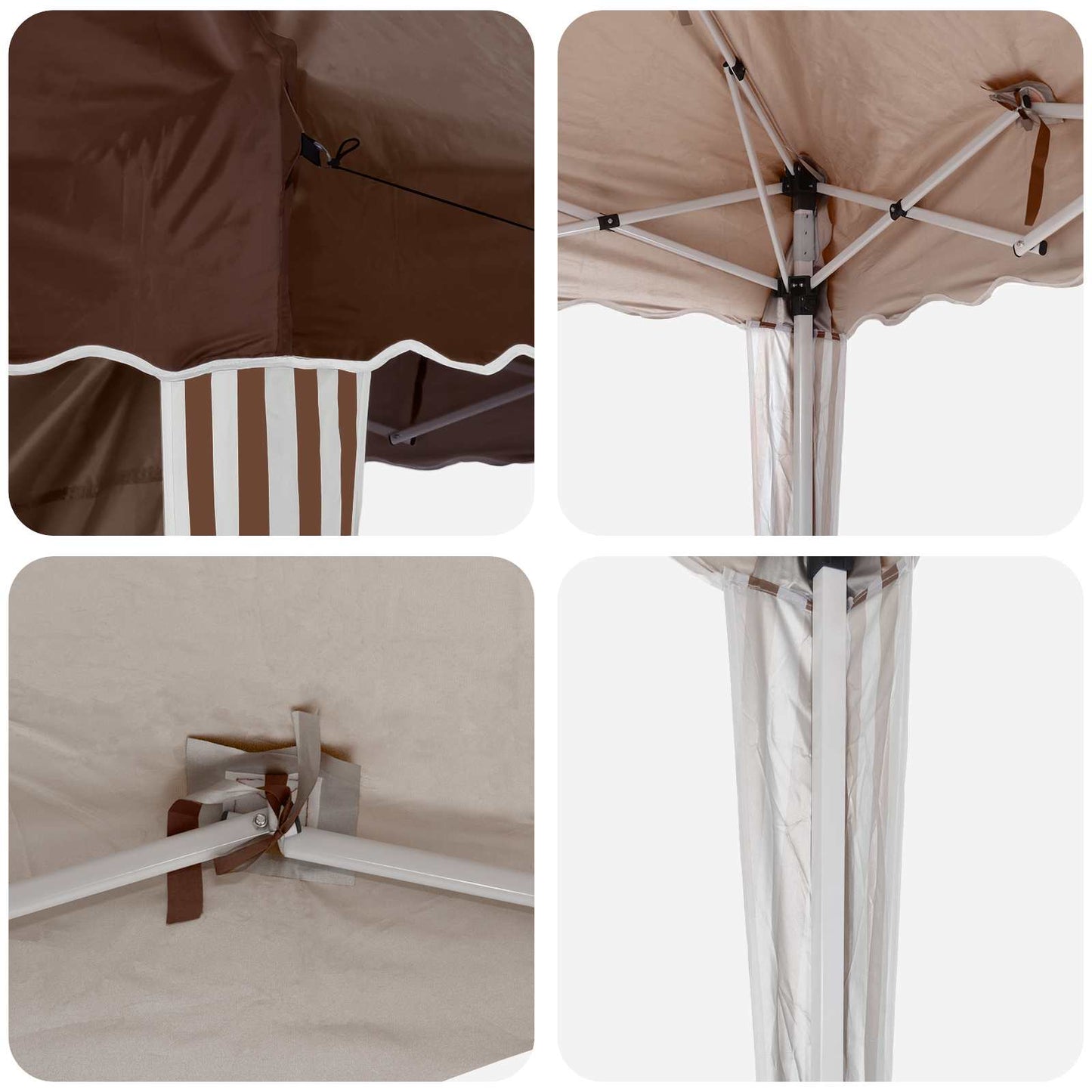 vidaXL Αυτοσχέδιο Μόρφωση Καφέ 195 x 195 x 245 εκ. Ύφασμα Όξφορντ