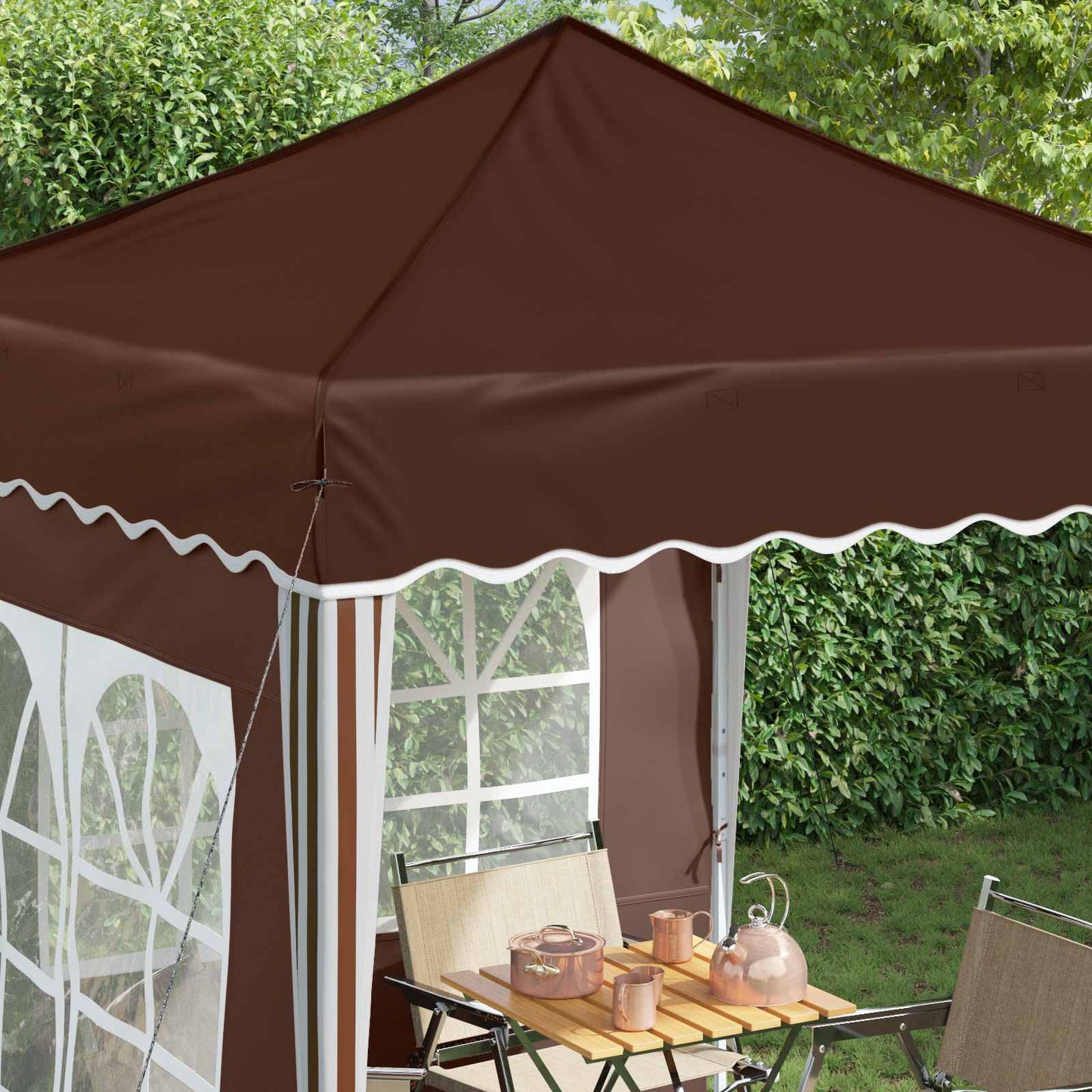 vidaXL Αυτοσχέδιο Μόρφωση Καφέ 195 x 195 x 245 εκ. Ύφασμα Όξφορντ