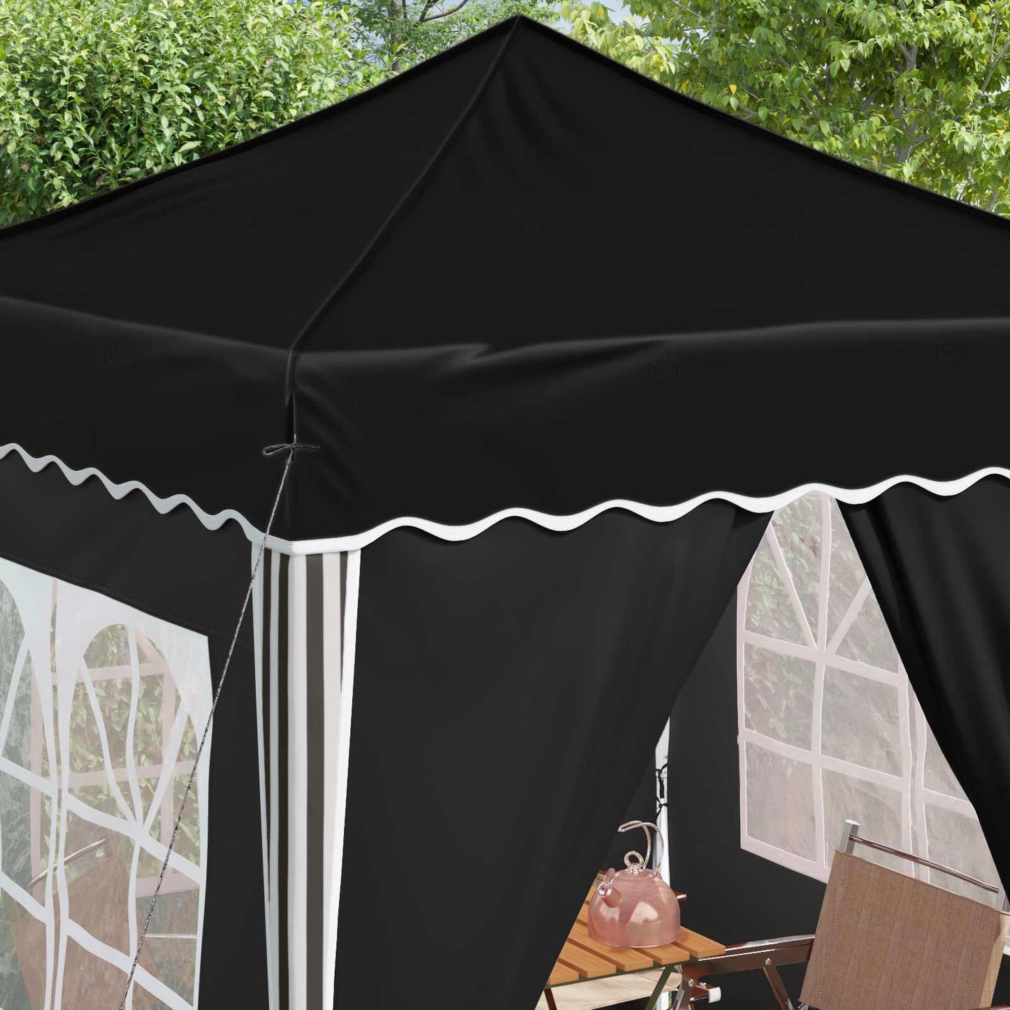 vidaXL Αυτοσχέδιο Μόρφωση Μαύρο 195 x 195 x 245 εκ. Ύφασμα Όξφορντ