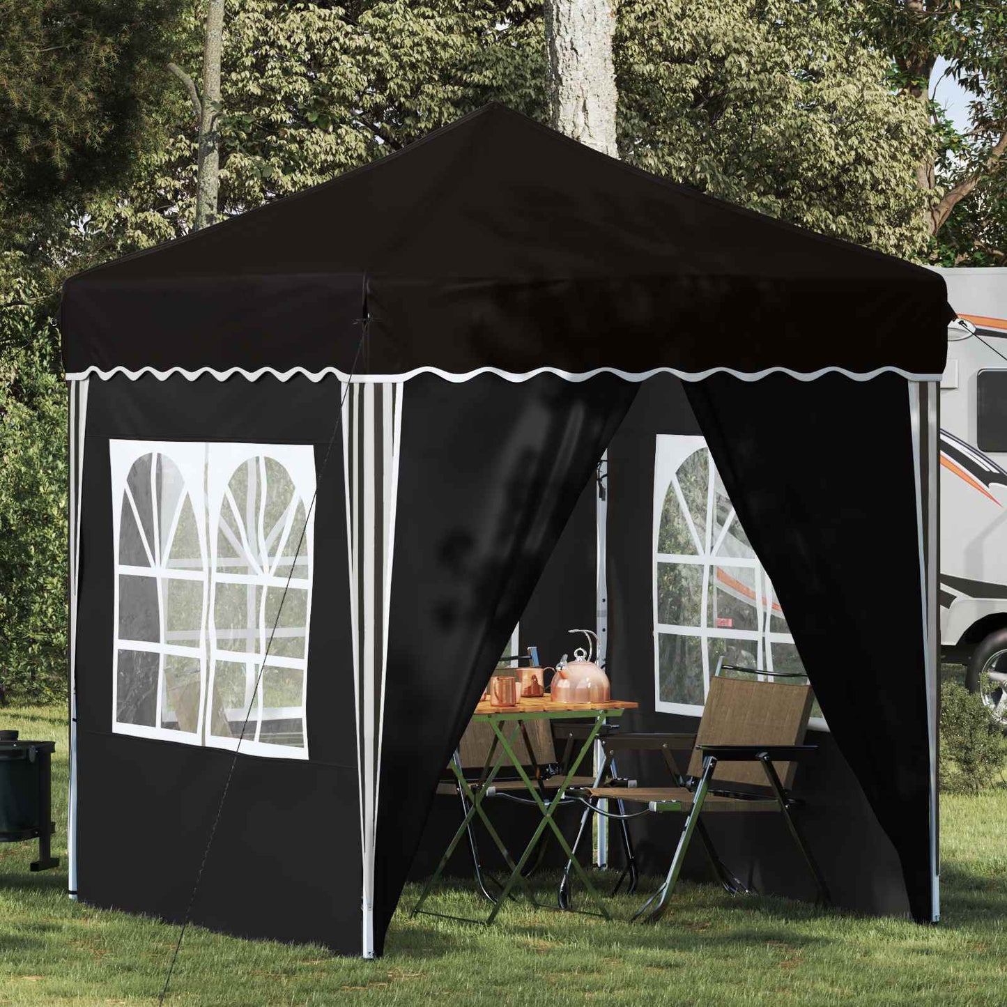 vidaXL Αυτοσχέδιο Μόρφωση Μαύρο 195 x 195 x 245 εκ. Ύφασμα Όξφορντ