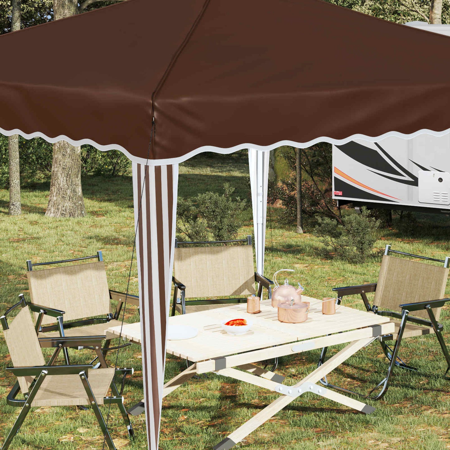 vidaXL Αυτοσχέδιο Μόρφωση Καφέ 288 x 288 x 245 εκ Ύφασμα Όξφορντ