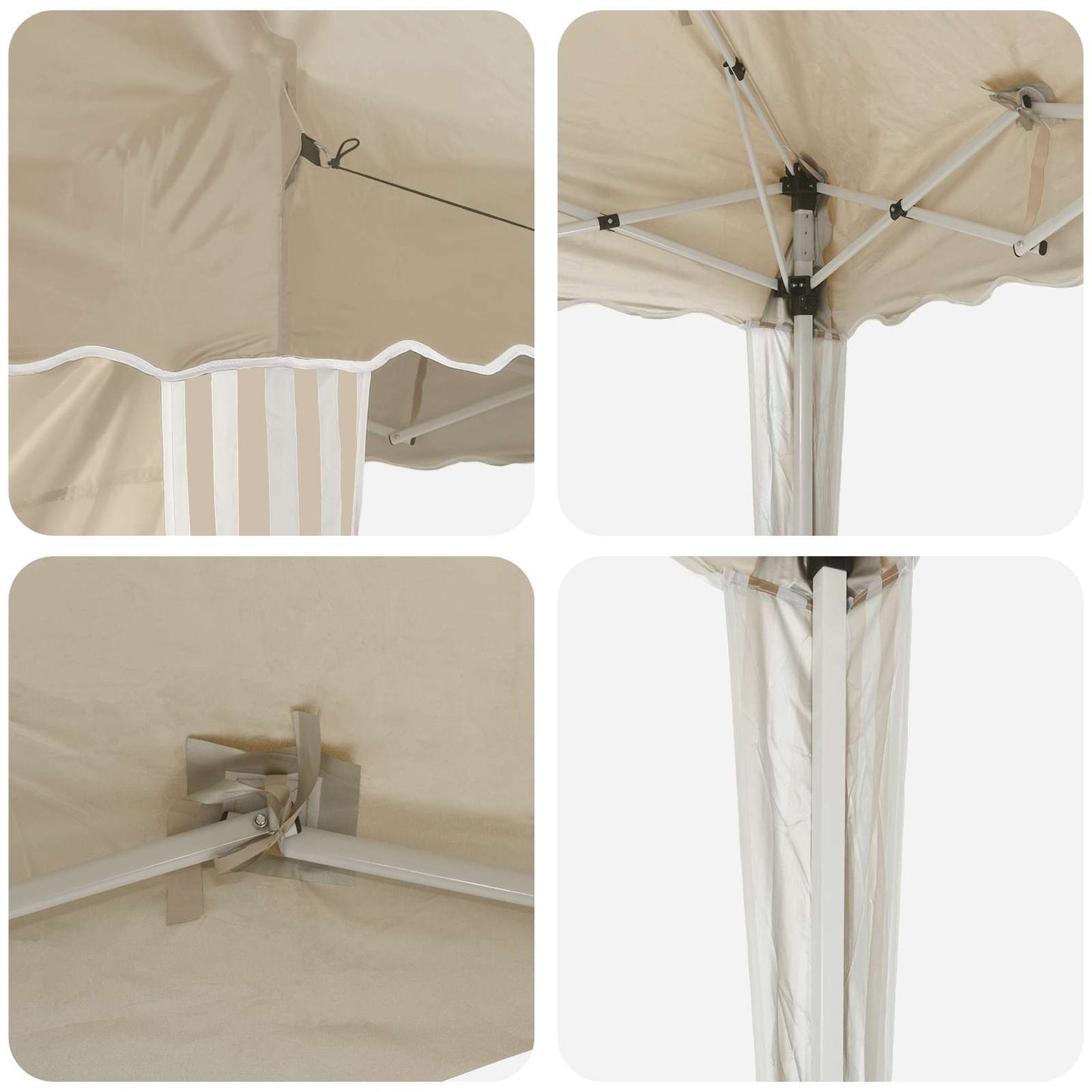 vidaXL Αυτοσχέδιο Μόρφωση Κρεμ 288 x 288 x 245 εκ Ύφασμα Όξφορντ
