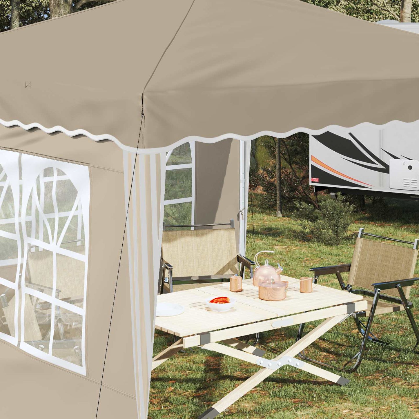 vidaXL Αυτοσχέδιο Μόρφωση Κρεμ 288 x 288 x 245 εκ Ύφασμα Όξφορντ