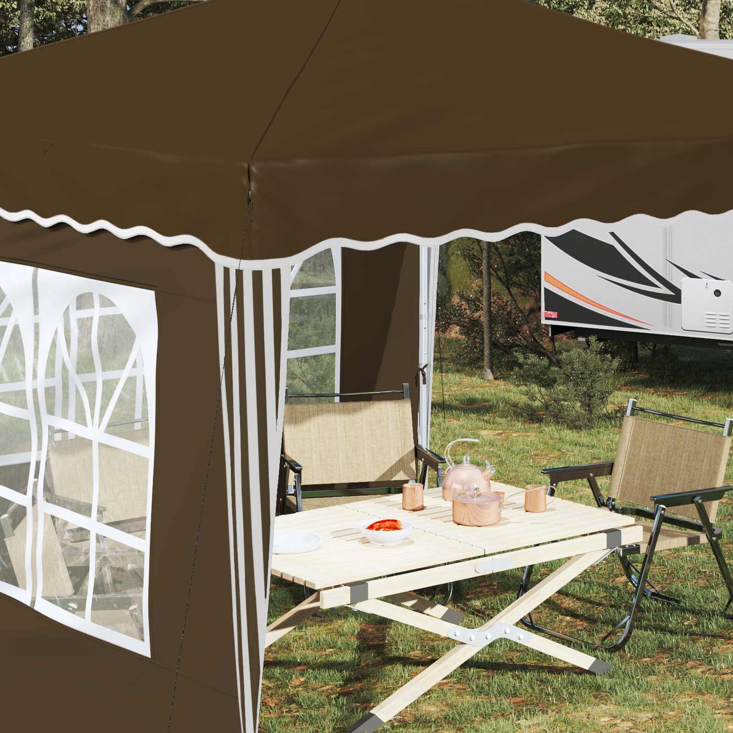 vidaXL Αυτοσχέδιο Μόρφωση Taupe 288 x 288 x 245 εκ Ύφασμα Όξφορντ