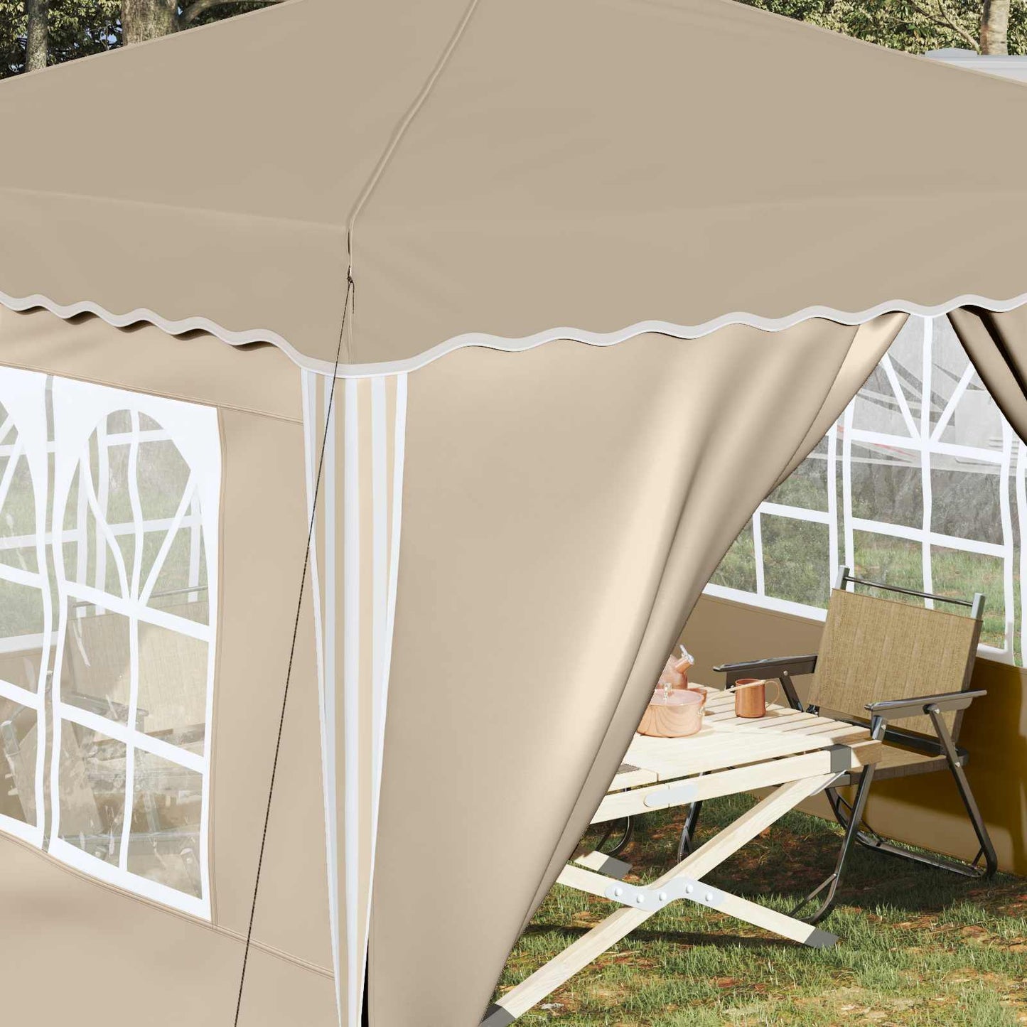 vidaXL Αυτοσχέδιο Μόρφωση Κρεμ 288 x 288 x 245 εκ Ύφασμα Όξφορντ