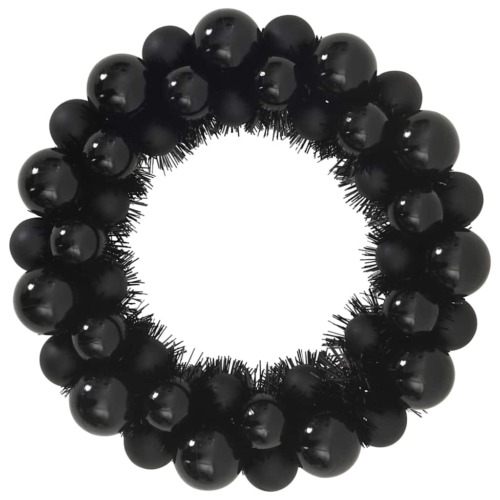vidaXL Χριστουγεννιάτικα Στεφάνια Μπάλλας 2 pcs Μαύρο 33 x 33 x 7 εκ.