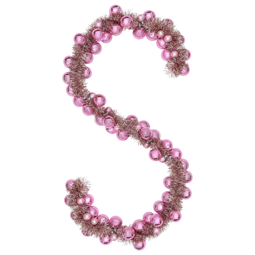 vidaXL Γιρλάντα με Χριστουγεννιάτικα Μπαλάκια Ροζ 186 εκ