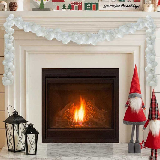 vidaXL Γιρλάντα με Χριστουγεννιάτικα Μπαλάκια Λευκό 186 εκ