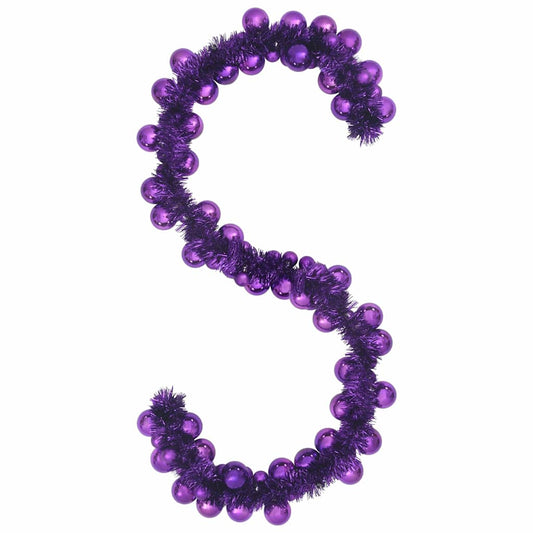 vidaXL Γιρλάντα με Χριστουγεννιάτικα Μπαλάκια Λιλά 186 εκ